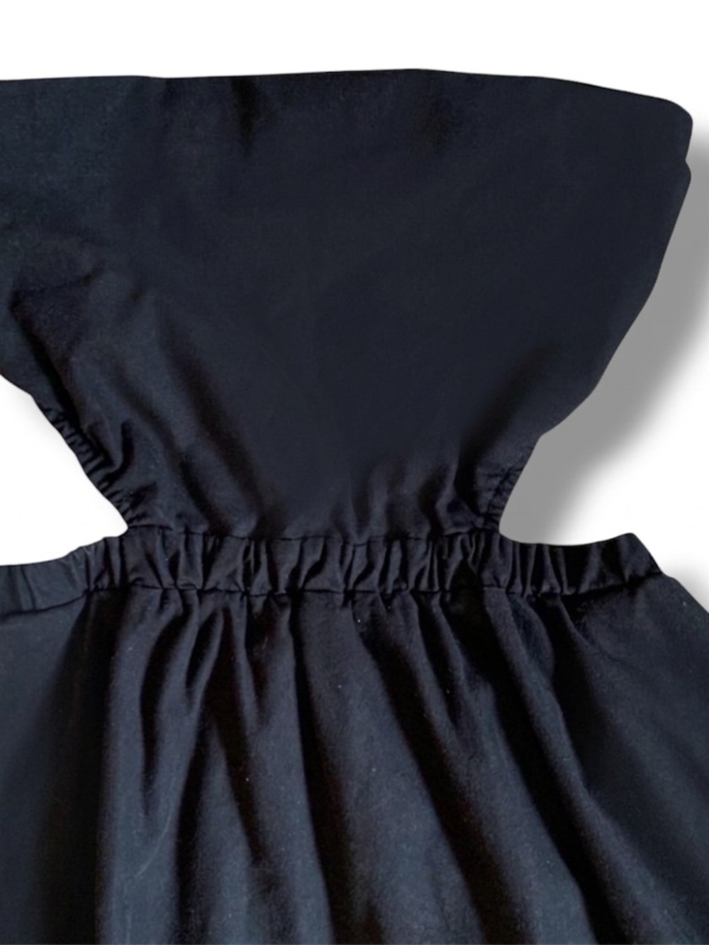 Petal & Pup EUC Pamela Black Minimalist Cutout Midi Dress, Size L, Pocketed - Picture 7 of 7